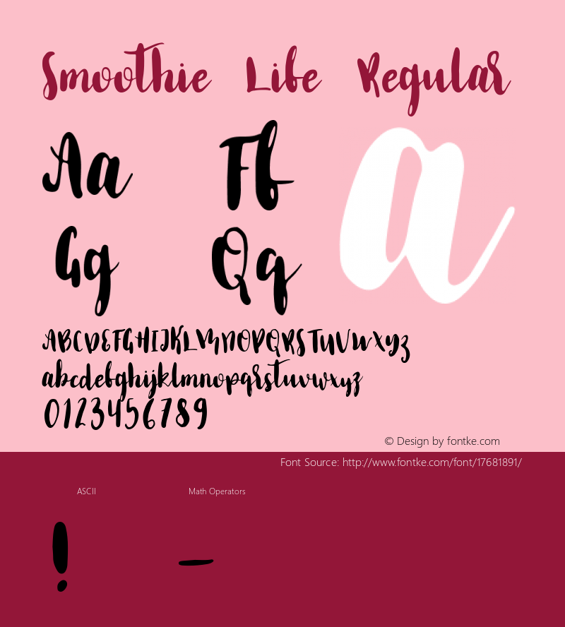 Smoothie Life Regular Version 1.000 Font Sample