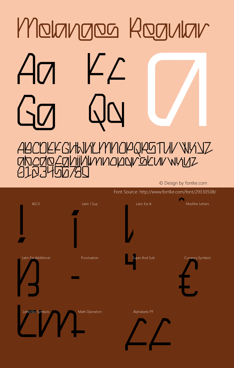 Melanges Regular Version 1.0 Font Sample