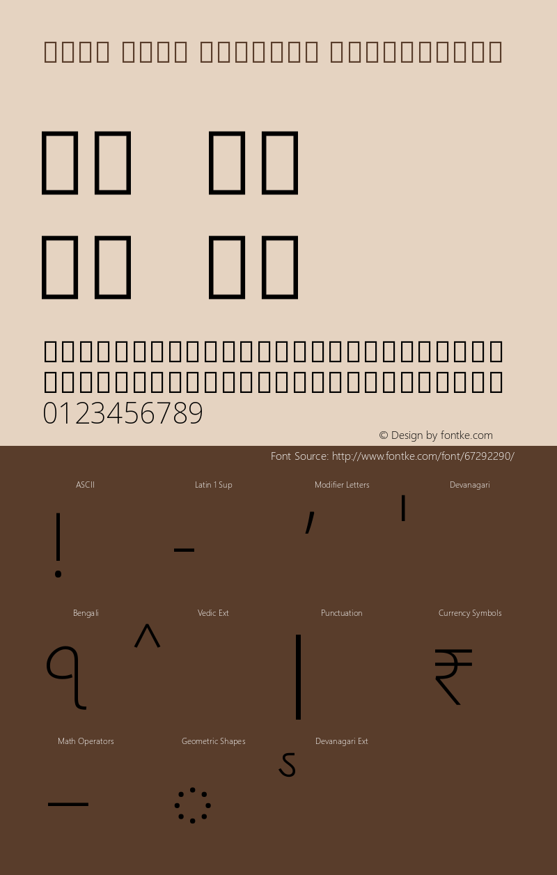 Noto Sans Bengali ExtraLight Version 2.001 Font Sample