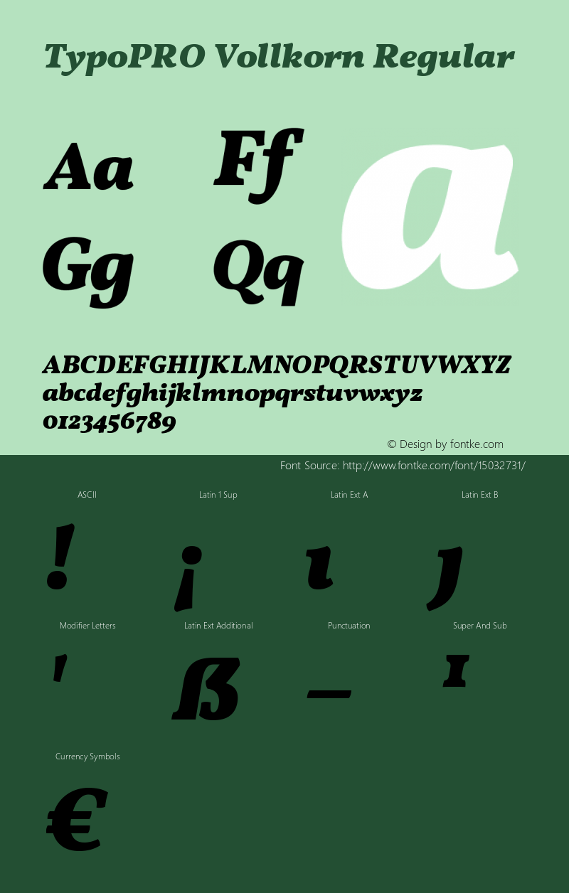 TypoPRO Vollkorn Regular Version 2.001 Font Sample