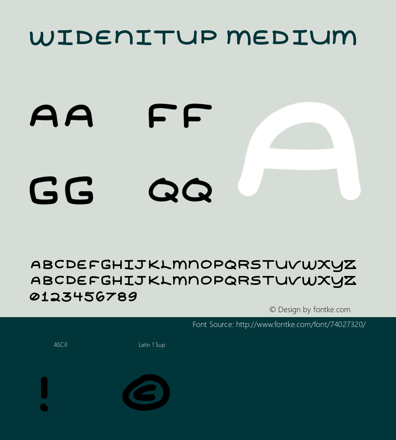 widenitup Version 001.000 Font Sample