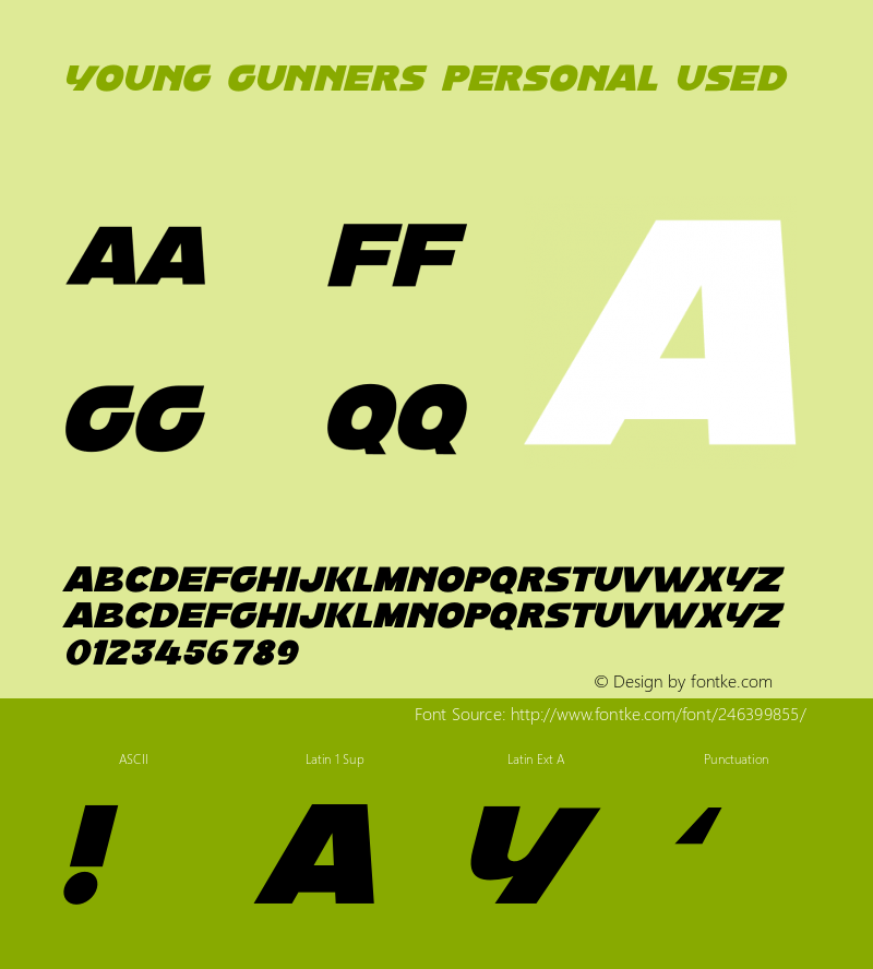 Young Gunners Personal Used Version 1.002;Fontself Maker 3.5.7图片样张