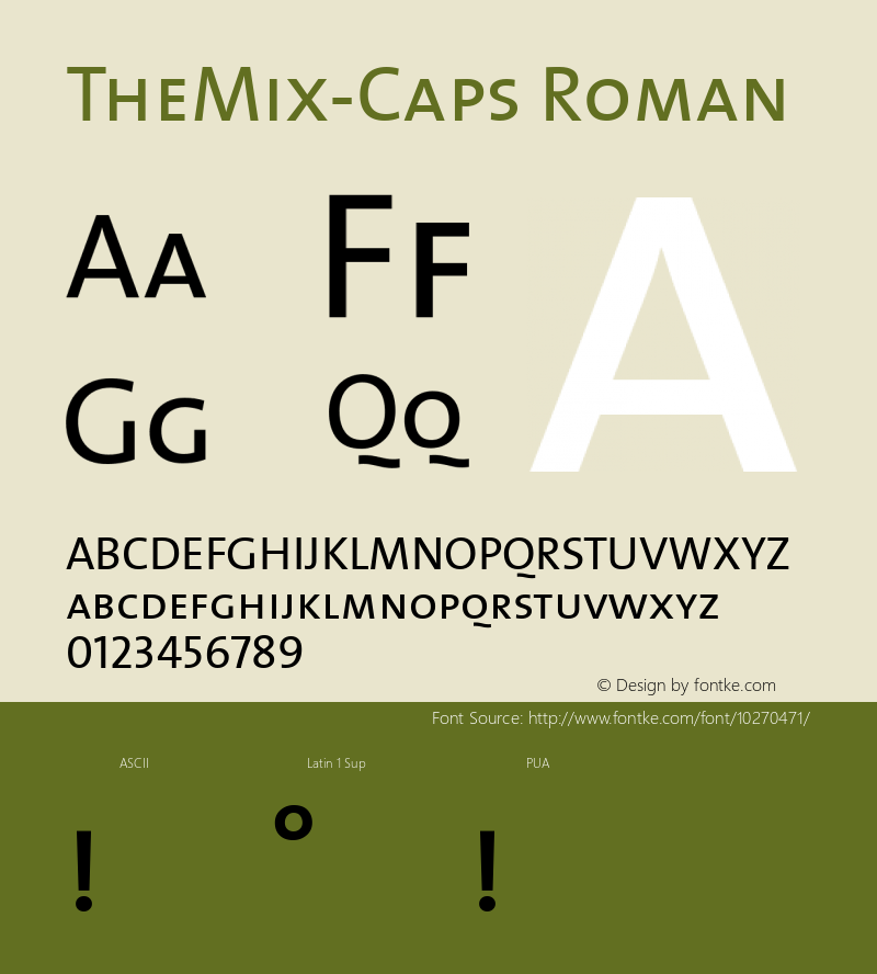 TheMix-Caps Roman Version 1.00 Font Sample