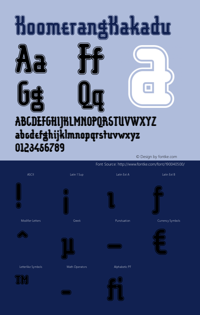 ☞KoomerangKakadu Version 1.000;com.myfonts.easy.typeassociates.koomerang.kakadu.wfkit2.version.355T图片样张