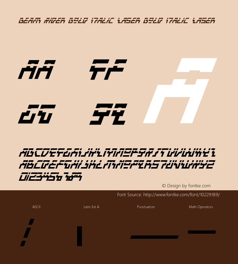 Beam Rider Bold Italic Laser Bold Italic Laser 1 Font Sample