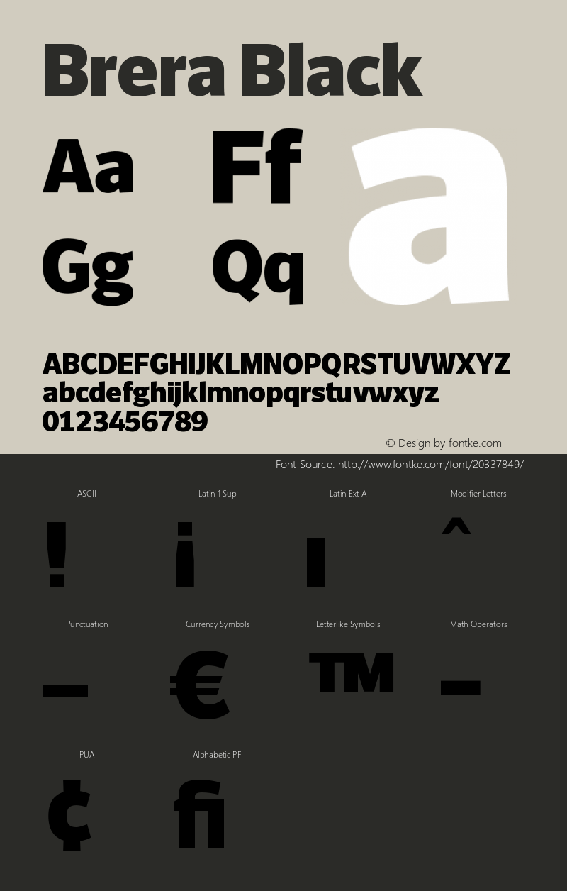 Brera-Black Version 001.002 Font Sample