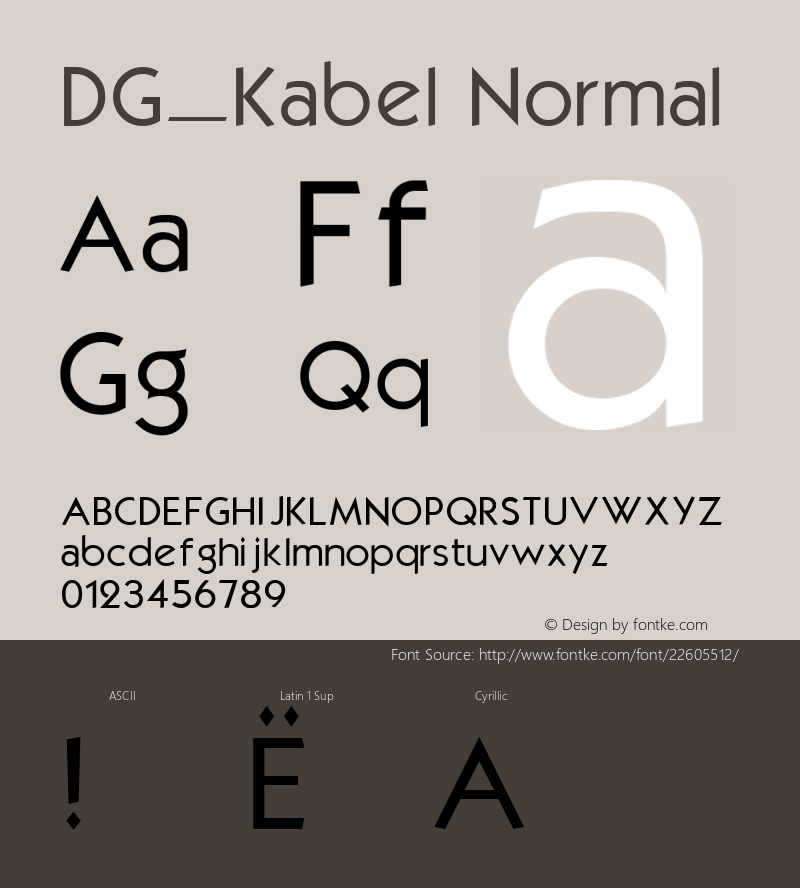 DG_Kabel 1.0 Fri Jun 18 08:53:09 1993 Font Sample