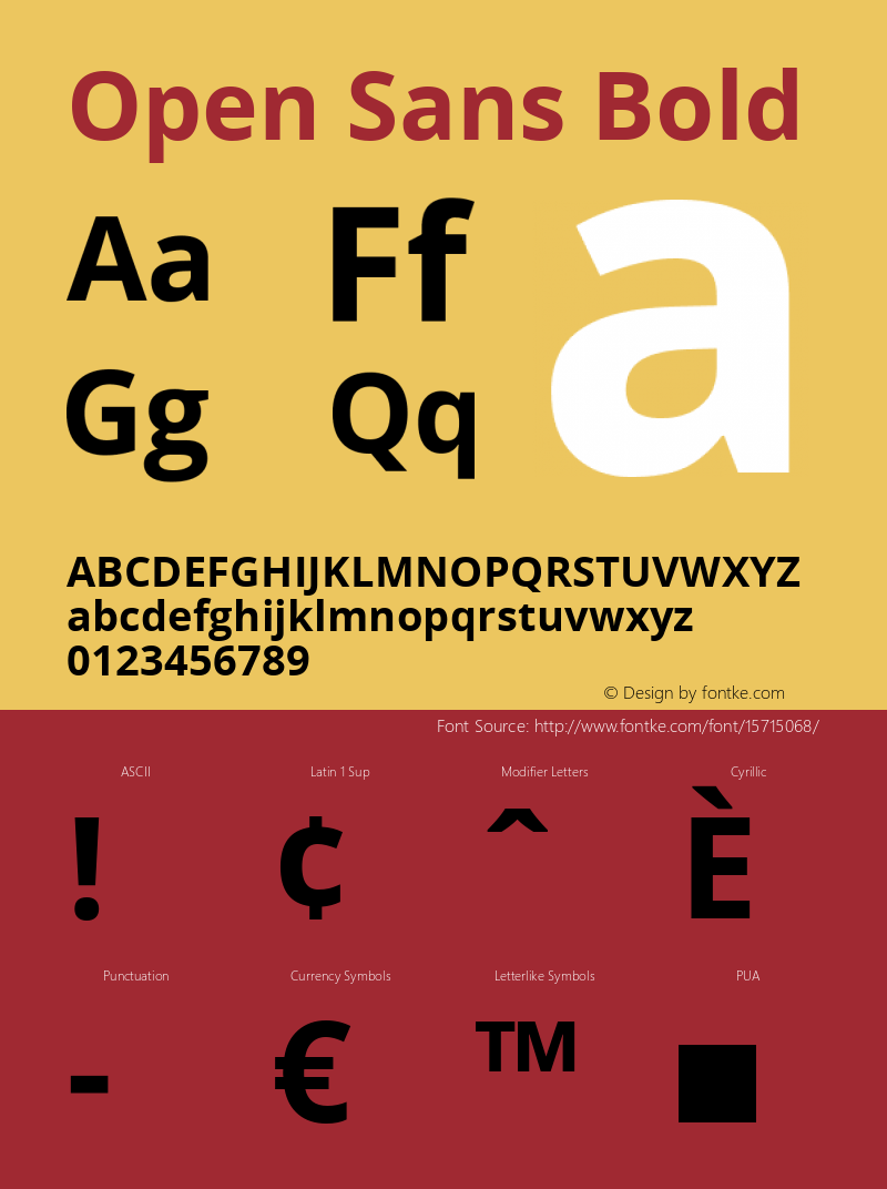 Open Sans Bold Version 1.10 Font Sample