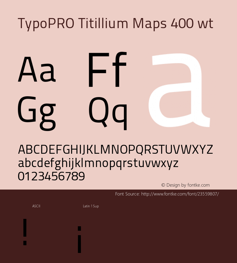 TypoPRO TitilliumMaps29L-400wt Version 001.001 Font Sample