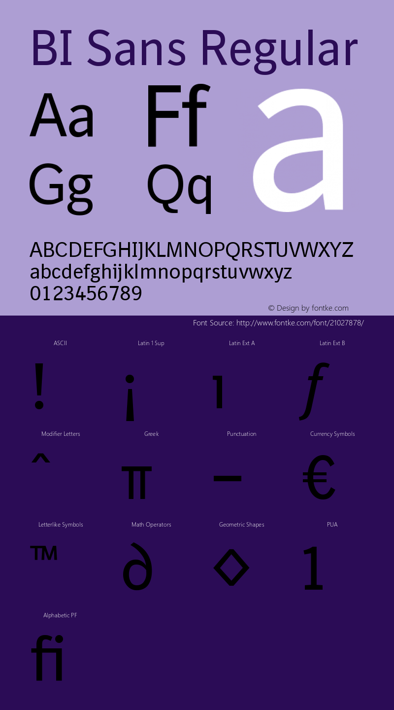 BISans-Regular 001.000 Font Sample