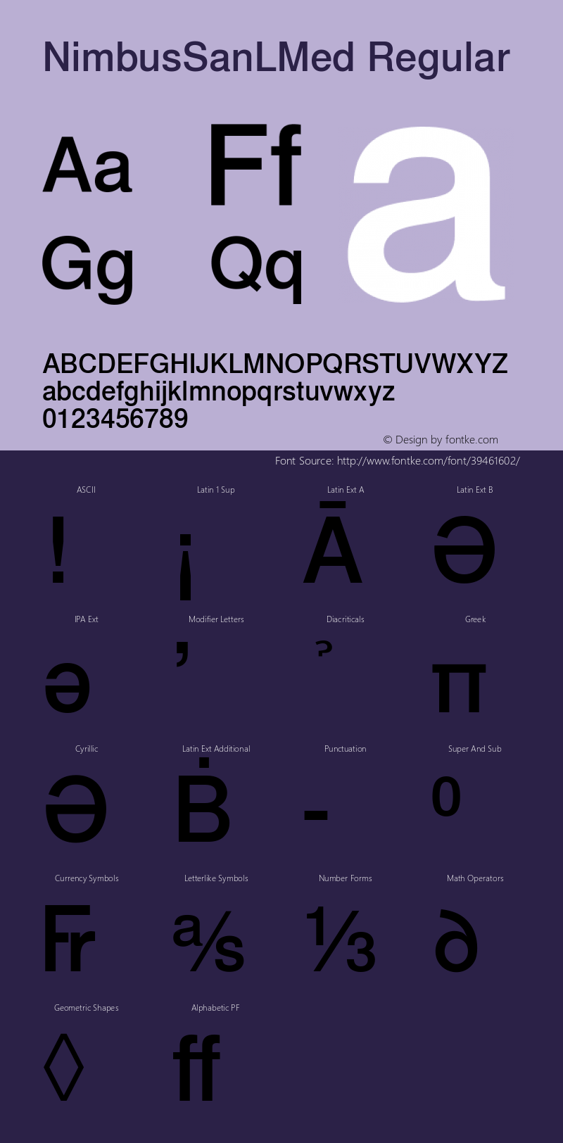 NimbusSanLMed Version 1.00 Font Sample