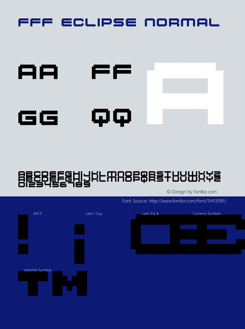 FFF Eclipse normal Version 001.001 Font Sample