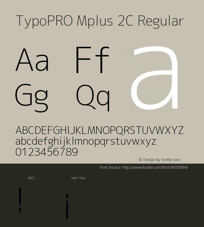 TypoPRO Mplus 2C Regular Version 1.059 Font Sample