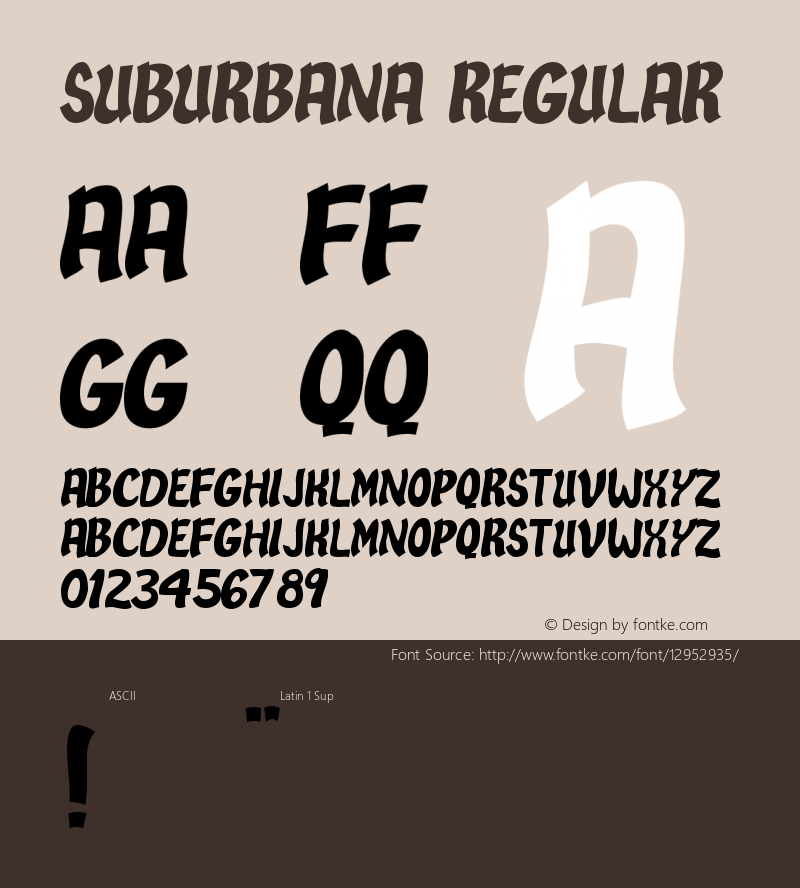 Suburbana Regular Version 1.005;PS 001.005;hotconv 1.0.70;makeotf.lib2.5.58329 Font Sample