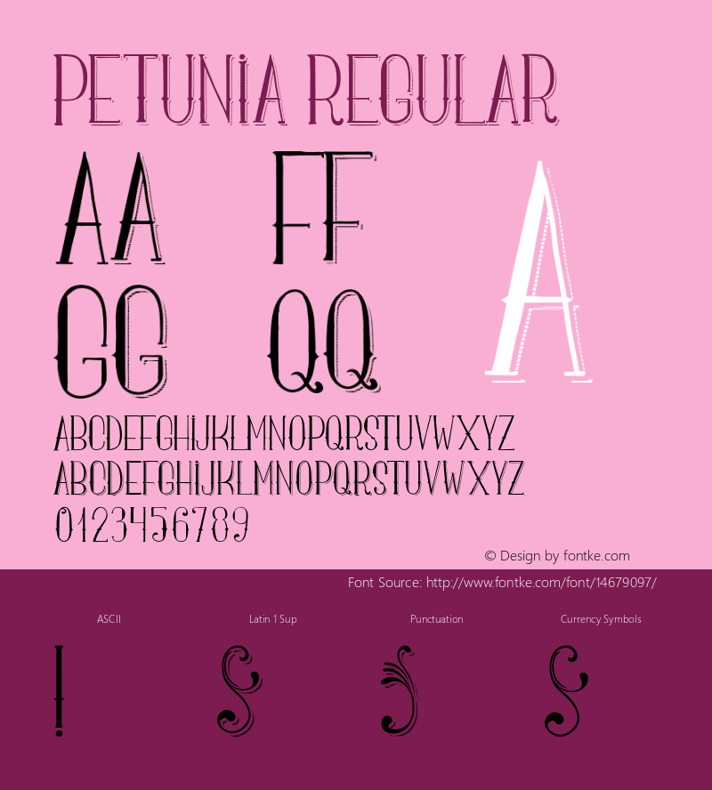 Petunia Regular Version 1.00 2014 Font Sample