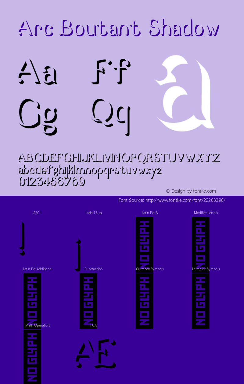 ArcBoutant-Shadow Version 1.000;PS 001.000;hotconv 1.0.88;makeotf.lib2.5.64775 Font Sample