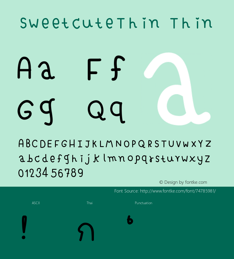 SweetcuteThin Version 001.000 Font Sample