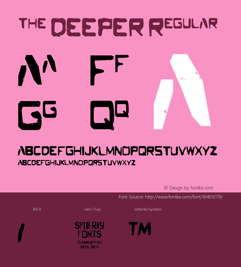 the DEEPER Regular Version 2.000 Font Sample