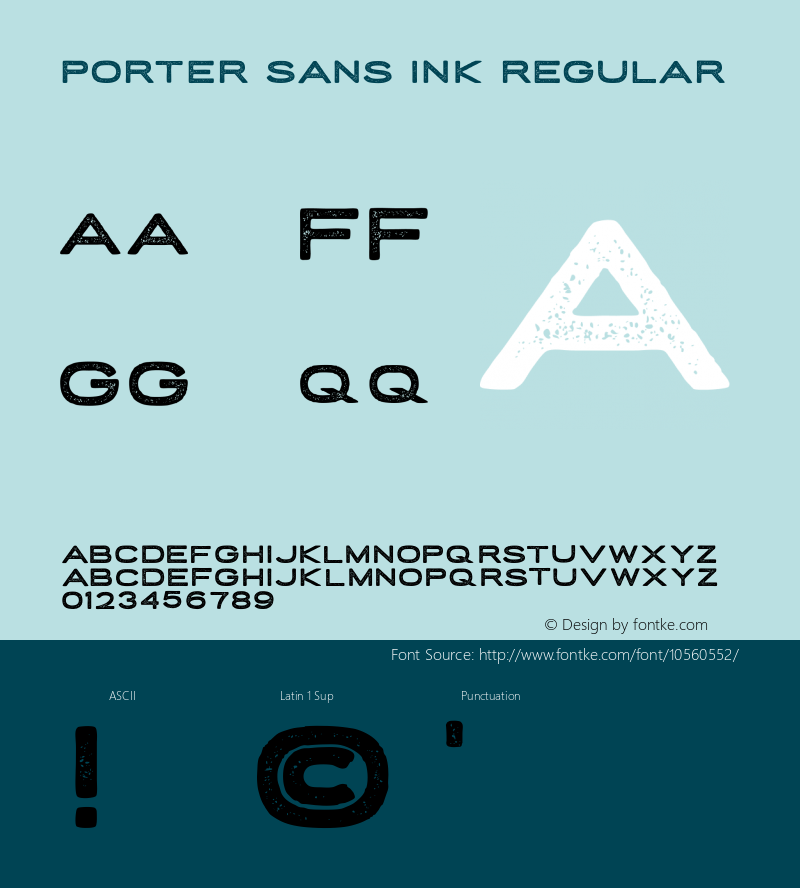 Porter Sans Ink Regular Version 1.000 Font Sample