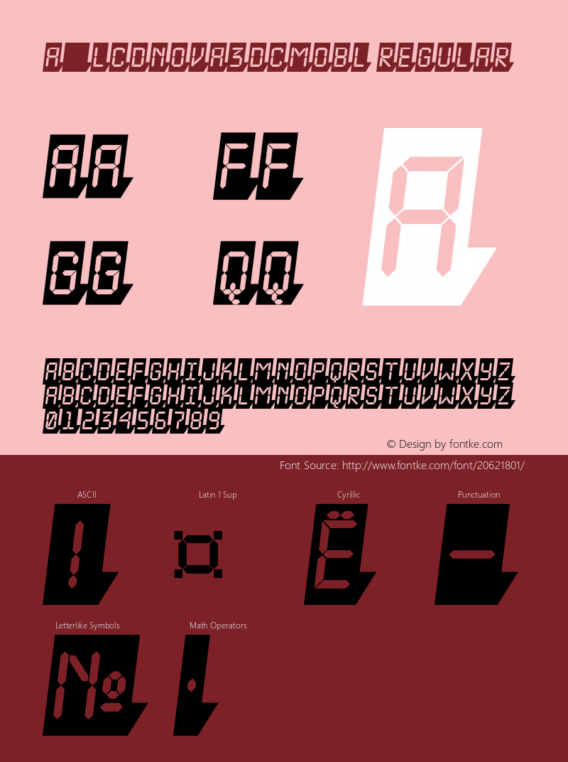 a_LCDNova3DCmObl 01.02 Font Sample