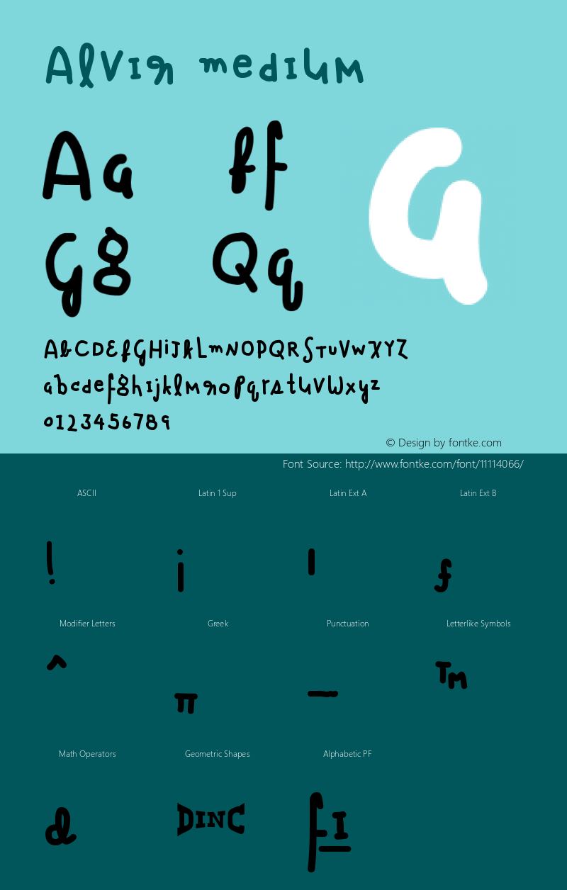 Alvin Medium Version 001.000 Font Sample