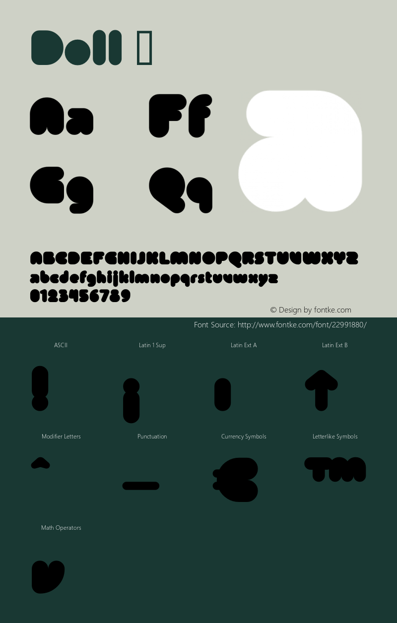 ☞Doll Version 001.000;com.myfonts.easy.facetype.doll.doll.wfkit2.version.3aWq Font Sample