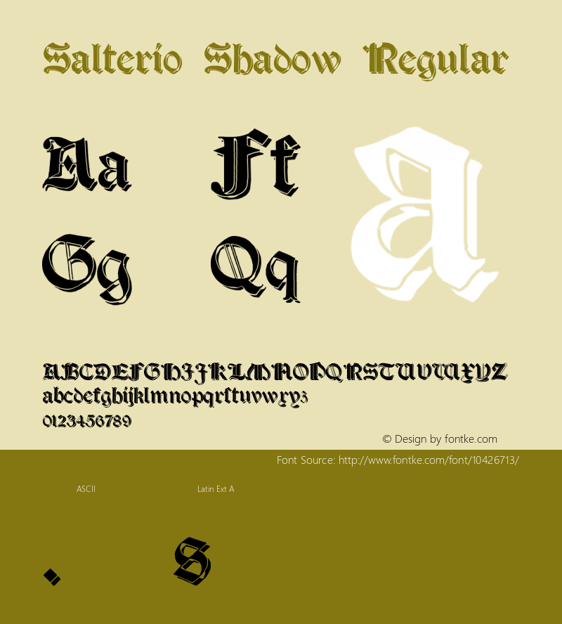 Salterio Shadow Regular Version 1.000 2012 initial release Font Sample