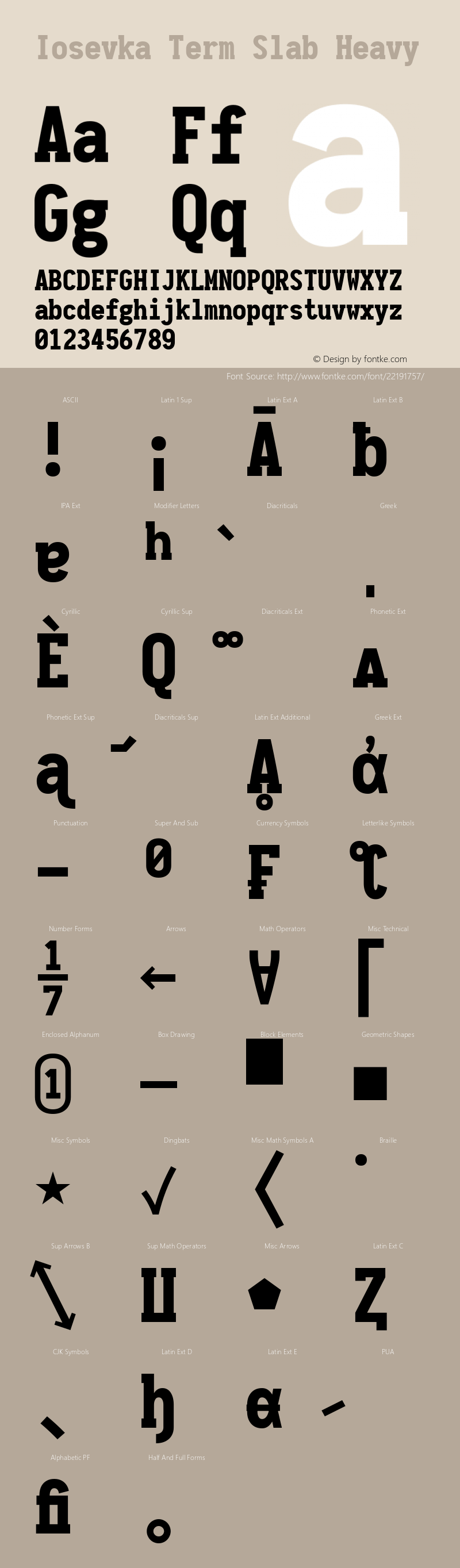 Iosevka Term Slab Heavy 1.13.1; ttfautohint (v1.6) Font Sample