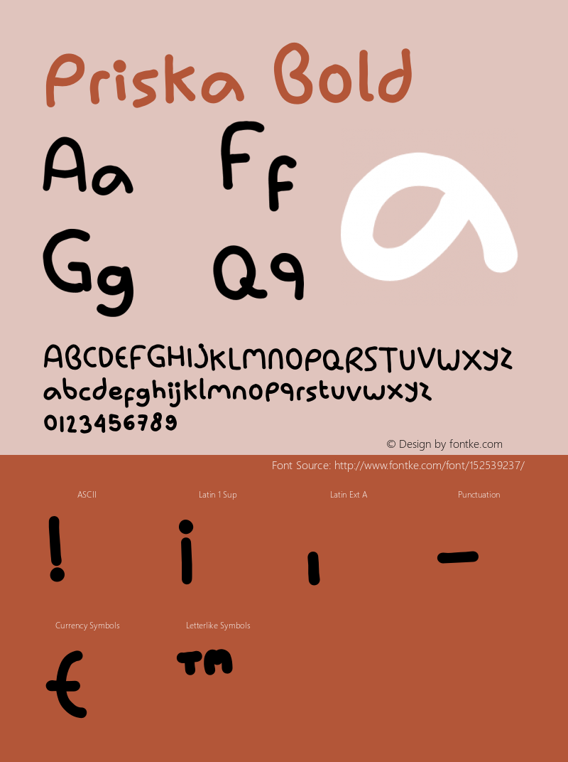 Priska Bold Version 1.001;Fontself Maker 3.5.4 Font Sample