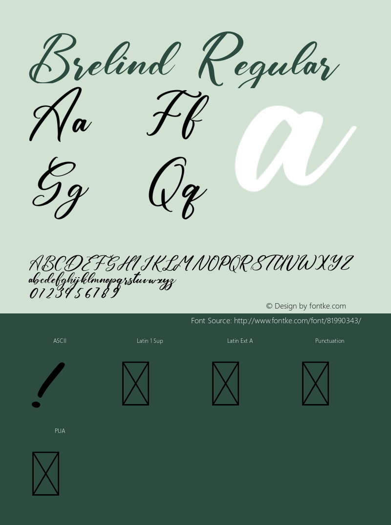 Brelind Version 1.004;Fontself Maker 3.5.3 Font Sample