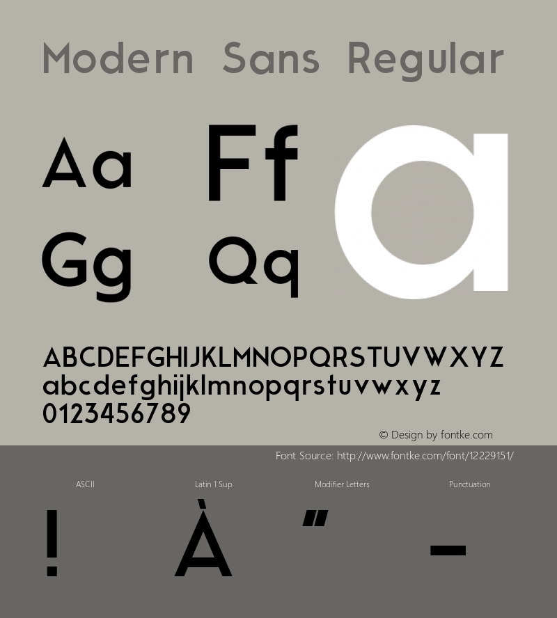 Modern Sans Regular Version 1.0 Font Sample