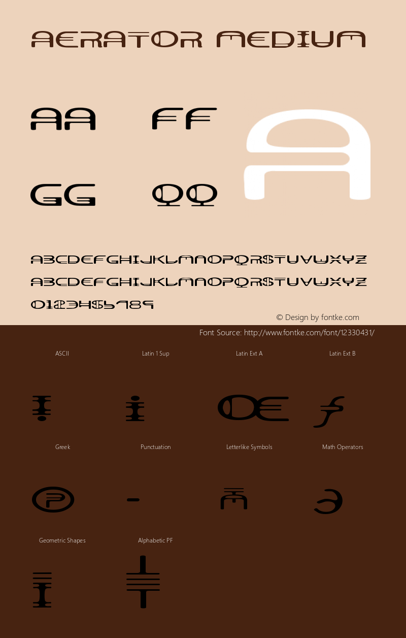 Aerator Medium Version 001.000 Font Sample