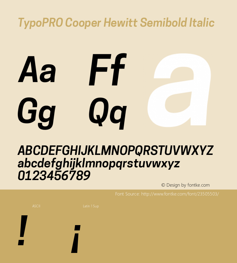 TypoPRO Cooper Hewitt 1.000 Font Sample