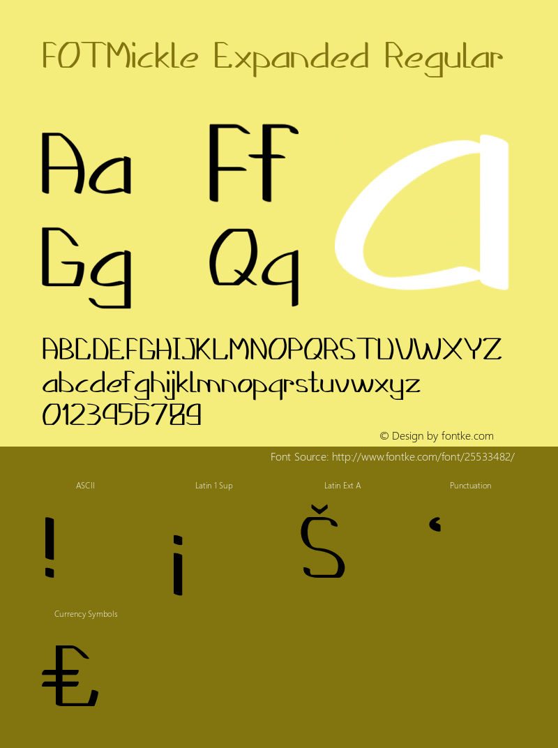 FOTMickle-ExpandedRegular Version 1.000 Font Sample