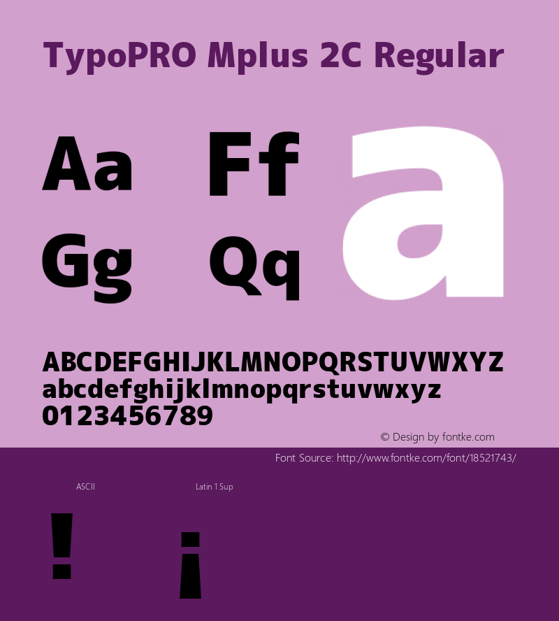 TypoPRO Mplus 2C Regular Version 1.062 Font Sample