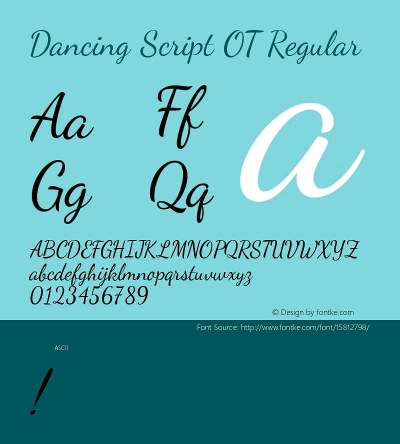 Dancing Script OT Regular Version 1.000; ttfautohint (v1.4.1) Font Sample