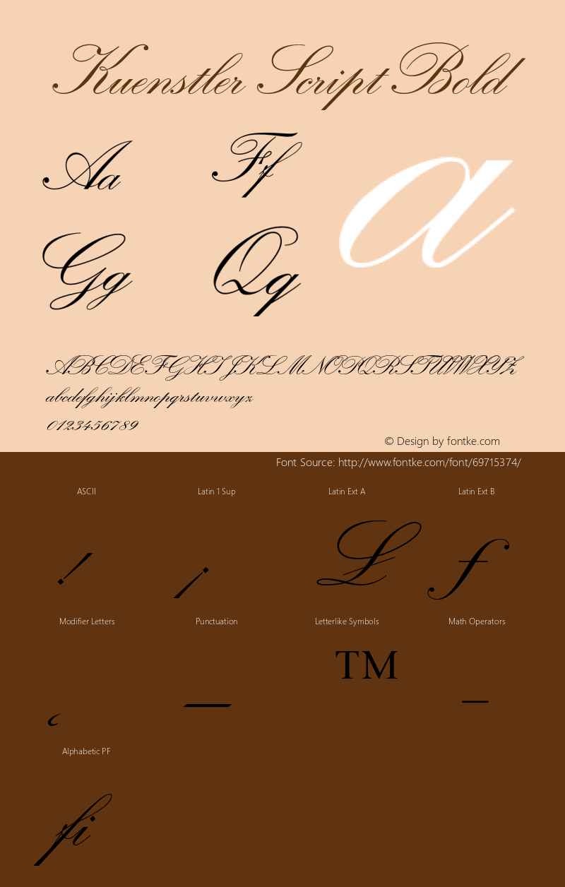 KuenstlerScript-TwoBold 001.001 Font Sample