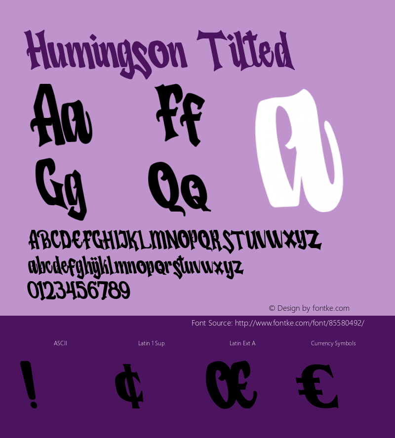 Humingson Tilted Version 1.00;July 16, 2020;FontCreator 12.0.0.2563 64-bit Font Sample