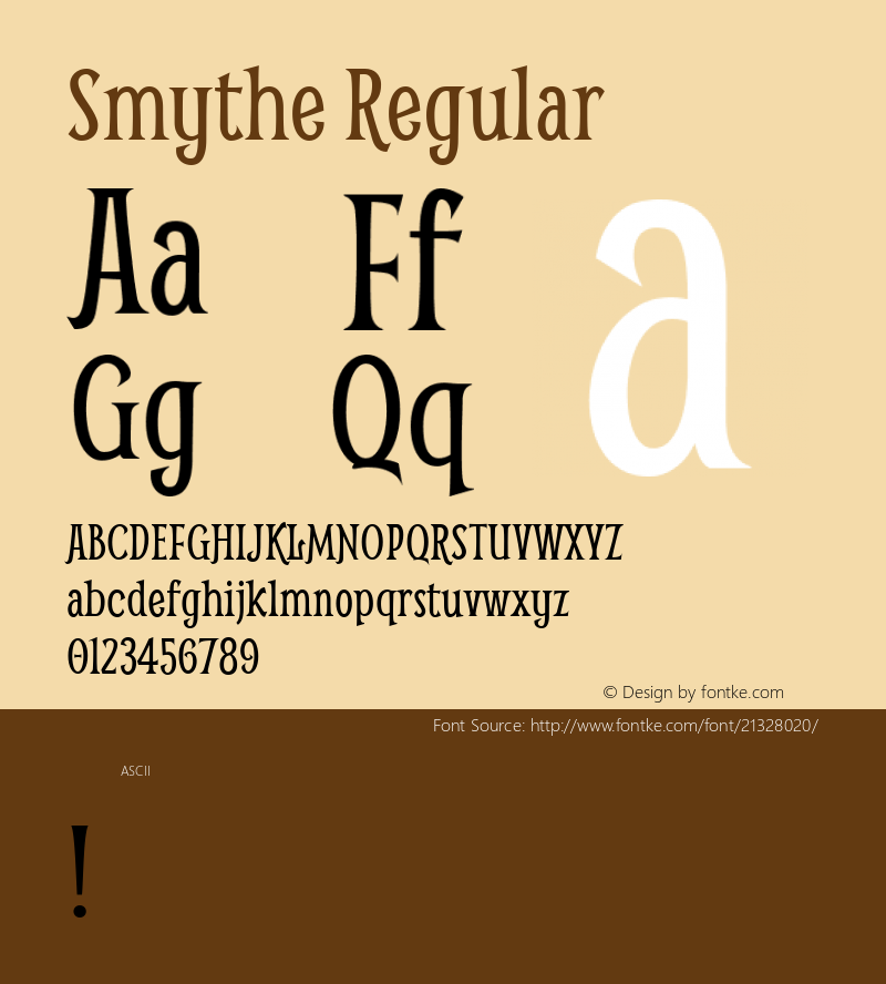Smythe Version 1.0 Font Sample