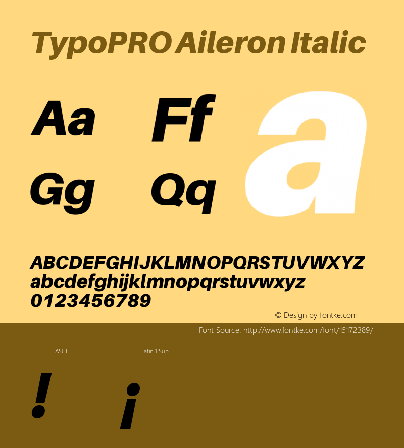 TypoPRO Aileron Italic Version 1.000;PS 001.000;hotconv 1.0.70;makeotf.lib2.5.58329 Font Sample