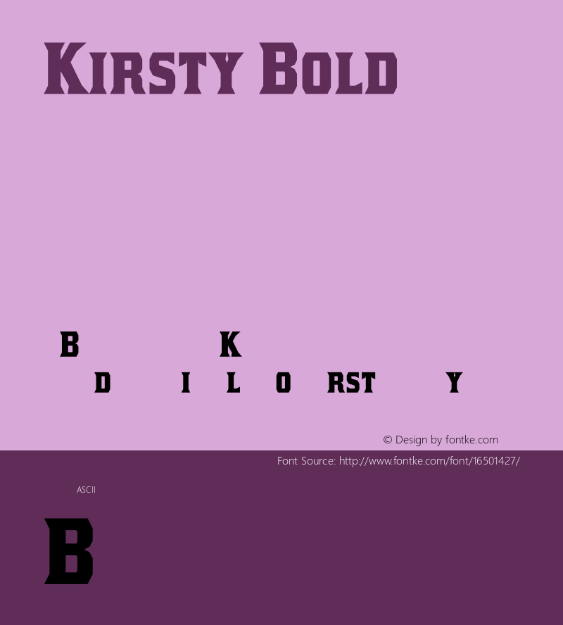 Kirsty Bold Version 2.000 2004 Font Sample