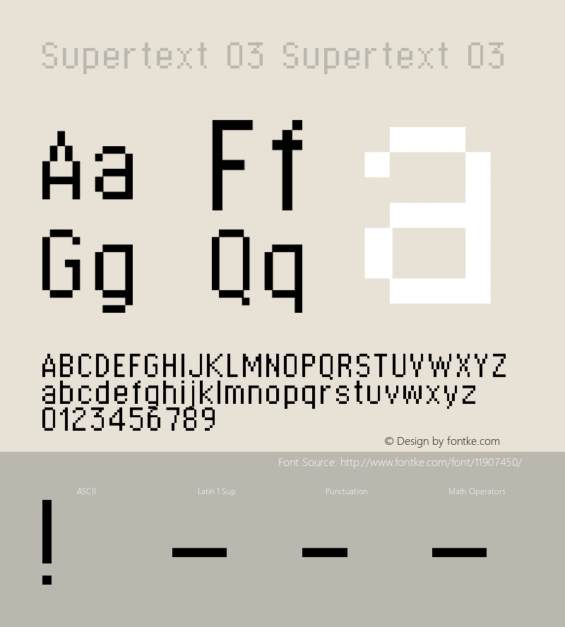 Supertext 03 Supertext 03 Macromedia Fontographer 4.1.5 01.04.2003 Font Sample