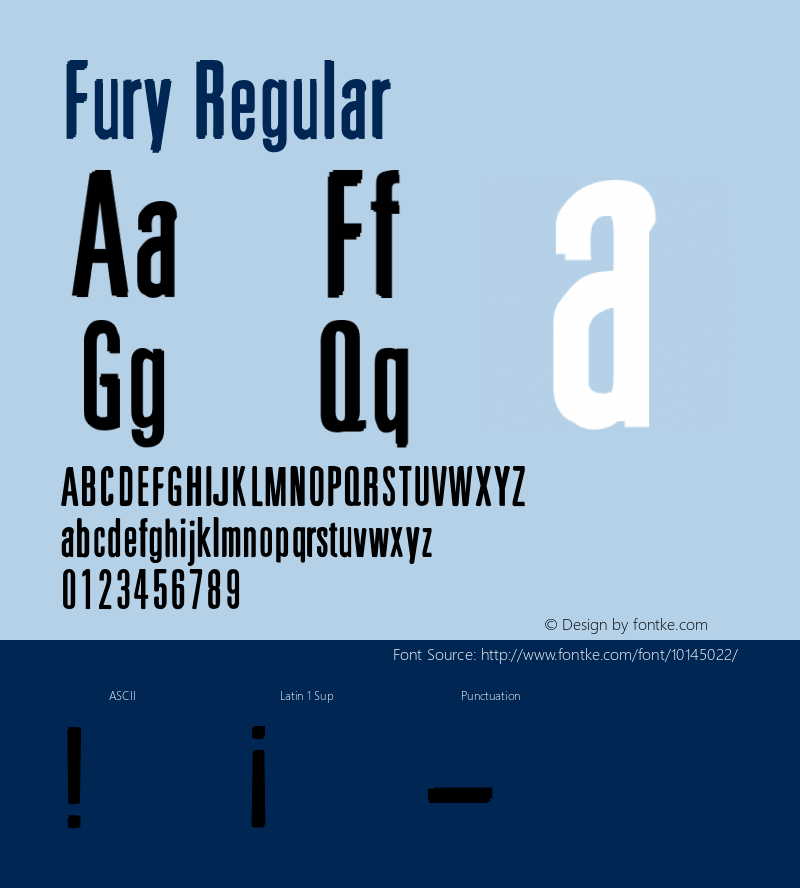 Fury Regular Version 1.000;PS 1.000;hotconv 1.0.38 Font Sample