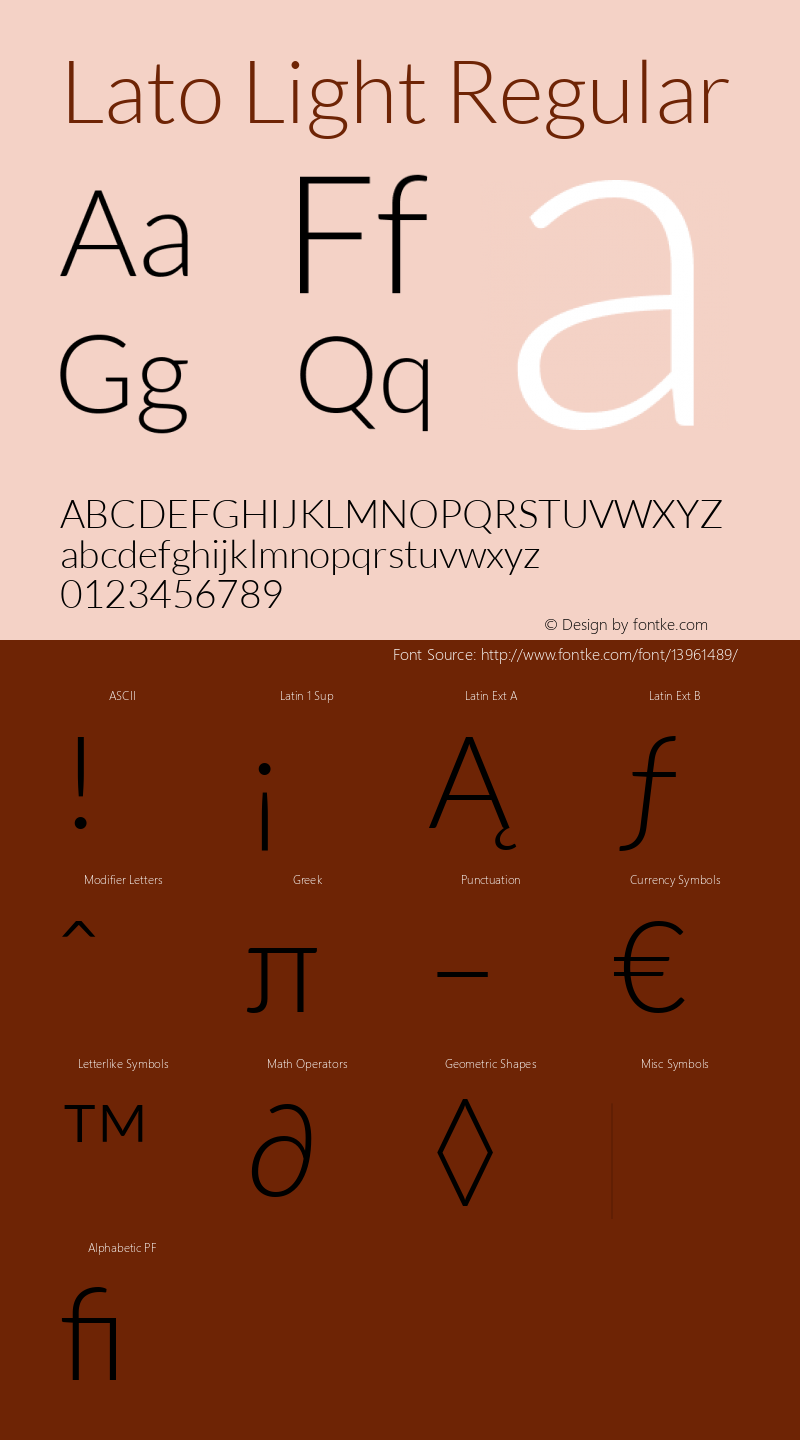 Lato Light Regular Version 1.103; Western+Polish opensource Font Sample