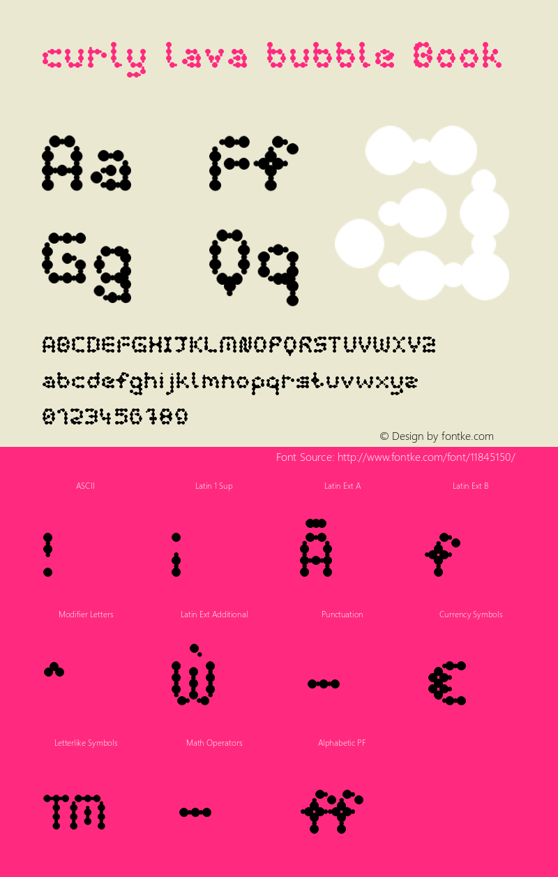 curly lava bubble Book Version 1.000 Font Sample