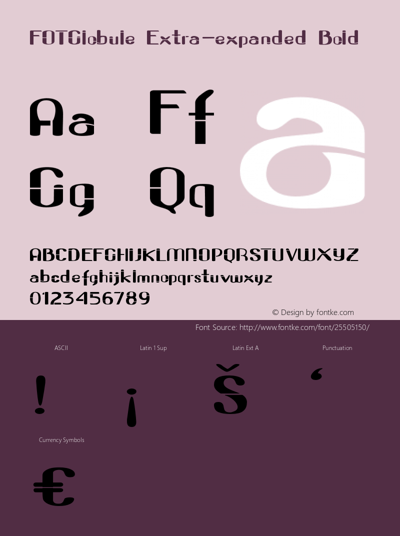 FOTGlobule-ExtraexpandedBold Version 1.000 Font Sample