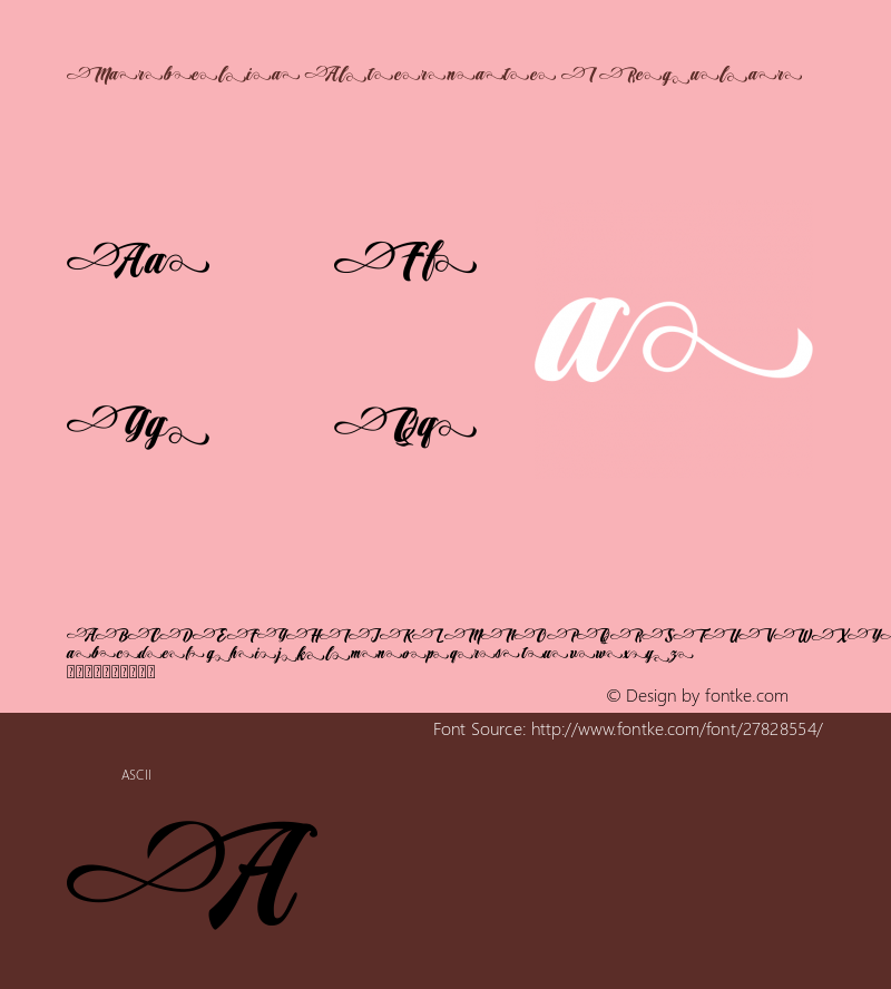 Marbelia Alternate I Version 1.00 May 13, 2015, initial release Font Sample