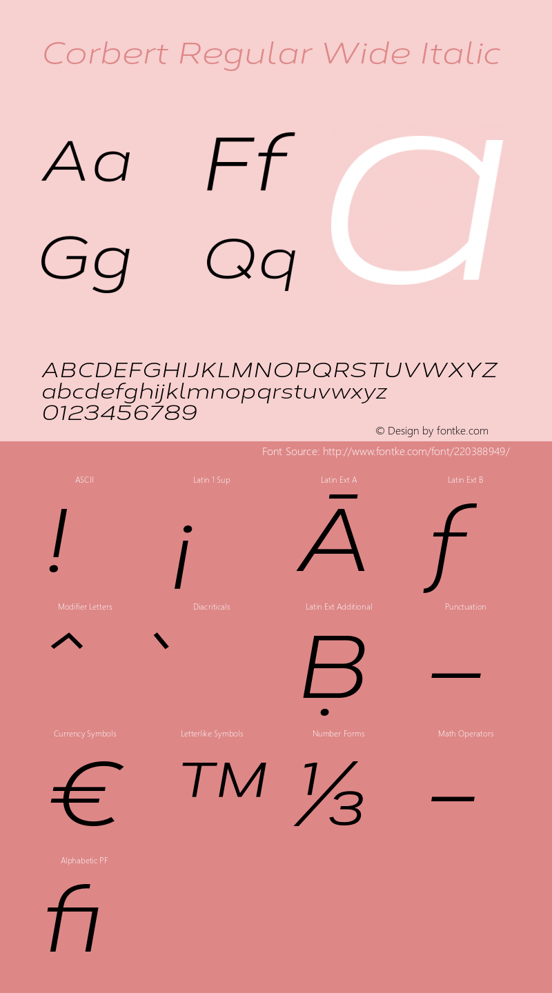 Corbert Regular Wide Italic Version 002.001 March 2020图片样张