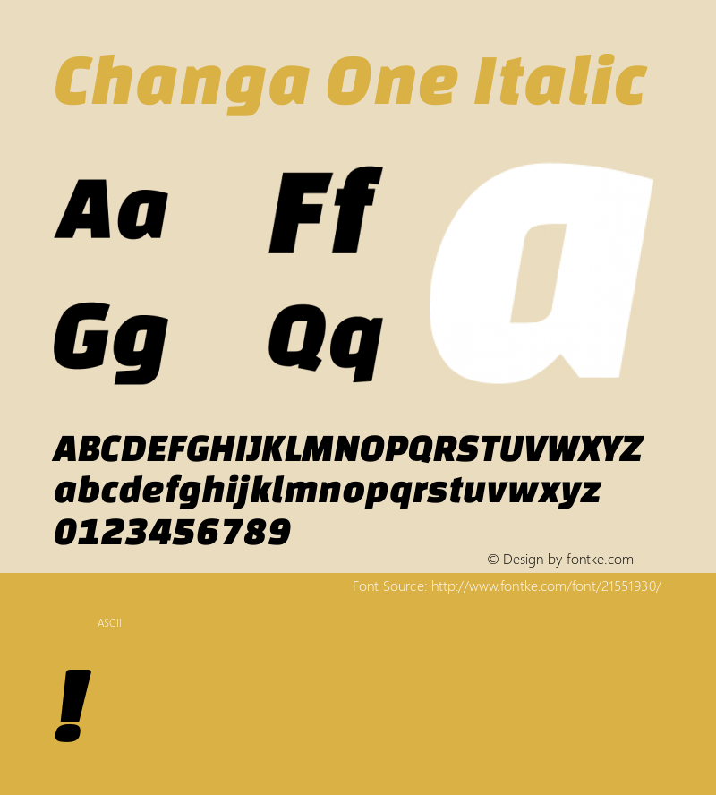 Changa One Italic  Font Sample