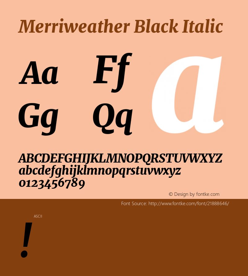 MerriweatherBlack Version 1.0 Font Sample